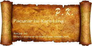 Pacurariu Karolina névjegykártya